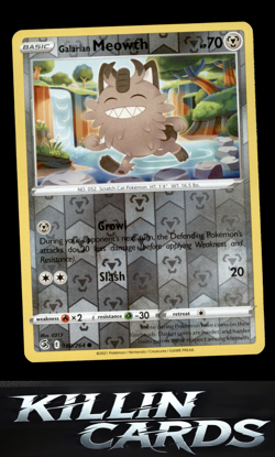 Reverse Holofoil Galarian Meowth 180/264 Pokemon Common SWSH08: Fusion Strike Ca - Image 1