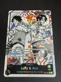 BANDAI ONE PIECE LUFFY & ACE ST30-001 LEADER * CLEAN* PARALLEL & Normal BOTH - Image 1