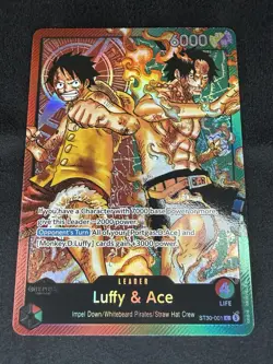 BANDAI ONE PIECE LUFFY & ACE ST30-001 LEADER * CLEAN* PARALLEL & Normal BOTH - Image 3