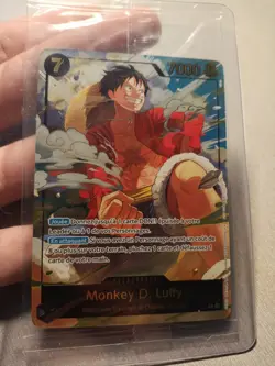 CARTE ONE PIECE Japan Expo - PROMO P-075 MONKEY.D.LUFFY GOLD Foil French - Image 1