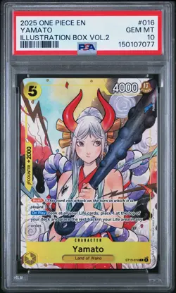 2025 ONE PIECE PROMOS ILLUSTRATION BOX VOL.2 #016 YAMATO PSA 10 - Image 1