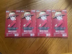 One Piece TCG OP-13 Carrying On His Will Sleeved Booster Pack Lot of 4 English - Image 1