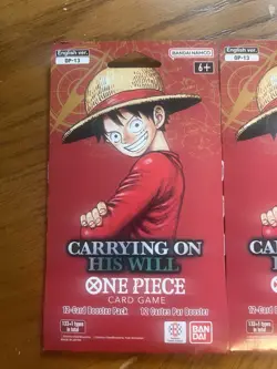One Piece TCG OP-13 Carrying On His Will Sleeved Booster Pack Lot of 4 English - Image 2