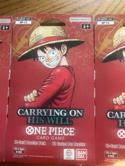 One Piece TCG OP-13 Carrying On His Will Sleeved Booster Pack Lot of 4 English - Image 4