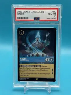 2023 Disney Lorcana The First Chapter 1 Legendary Hades #147 PSA 10 - Image 1