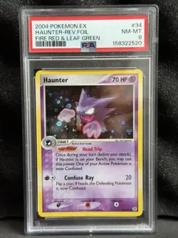 Pokemon Haunter EX Fire Red & Leaf Green Reverse Holo #34 PSA 8 - Image 1