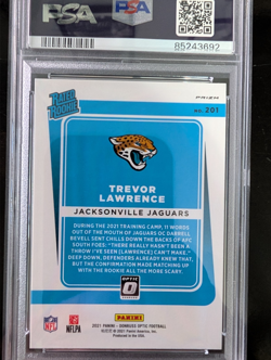 2021 Panini Optic Trevor Lawrence Rated Rookie Holo Silver (RC) PSA 9 Jaguars - Image 2