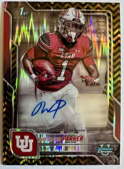 2025 Bowman Chrome U Wayshawn Parker 1st Black Gold Stealth Auto SSP /25 - Image 1