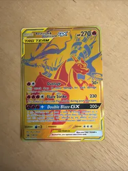 2021 Pokemon SM Black Star Promo SM247 Full Art Reshiram & Charizard GX - Image 1