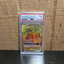 2021 POKEMON SM BLACK STAR PROMO #SM247 FULL ART/RESHIRAM & CHARIZARD GX PSA 9 - Image 1