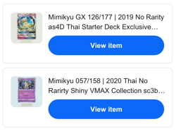 Custom Listing Cubone & Mimikyu | Thai Language 21x Pokemon Cards Total Holo Gx - Image 3