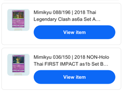 Custom Listing Cubone & Mimikyu | Thai Language 21x Pokemon Cards Total Holo Gx - Image 4