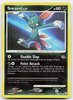 Sneasel 100/130 Common Diamond & Pearl Pokemon Reverse Holo Lightly Played - Image 1