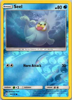 Seel 44/214 Common Unbroken Bonds Pokemon Reverse Holo Near Mint - Image 1