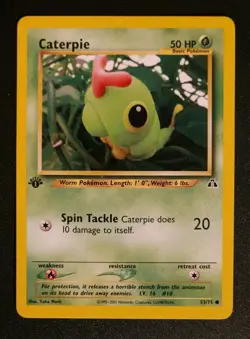 Pokemon TCG Caterpie 53/75 1. Edition Neo Discovery WotC EN NM Blitzversand - Image 1