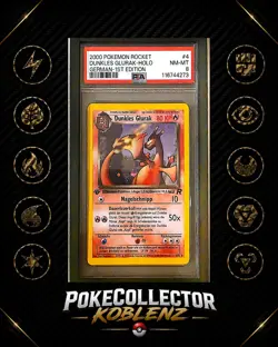 PSA 8 Dunkles Glurak 4/82 DE - Pokemon Holo Slab - Dark Charizard - Image 1