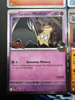 Destined Rivals STAFF Prerelease Promo Stamped Complete Set All 4 Pokemon Cards - Image 5