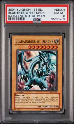 Yugioh Blauaugiger Weißer Drache SKE-DE001 Super Rare 1. Auflage PSA 8 - Image 1