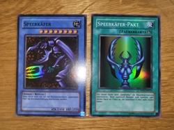 YuGiOh Speerkafer PP01-DE013 + Speerkafer Pakt PP01-DE012 Super Rare Deutsch - Image 1
