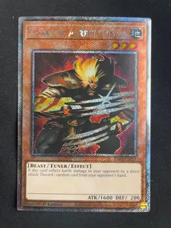 Yu-Gi-Oh! TCG X-Saber Airbellum RA03 NM 1st Edition Platinum Secret Rare - Image 1