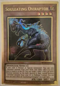 YuGiOh Souleating Oviraptor Gold Rare 1st Edition MGED-EN015 - Image 1