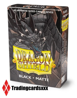 ♦Yu-Gi-Oh!♦ 60 Proteges Cartes/Sleeves SMALL Dragon Shield Matte - Black (Noir) - Image 1