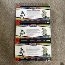 Pokemon Prismatic Evolutions Lucario Ex Tyranitar Ex Premium Collection Lot of 3 - Image 2