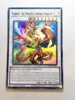 Vahram, The Magistus Divinity Dragon GEIM-EN006 Super Rare 1st Ed YuGiOh TCGOpen - Image 1