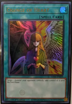 YuGiOh Change of Heart Ultra Rare 1st Edition RA01-EN050 - Image 1