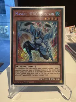 Masked HERO Fountain BLGG-EN029 Secret Rare 1st Edition Yugioh TCG Card - Image 1