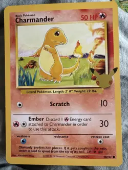 Charmander Celebrations 25th Anniversary Jumbo Pokemon Card 45/102 - Image 1