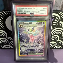 2025 POKEMON PRE EN-PRISMATIC EVOLUTIONS #155 ESPEON EX PSA 10 - Image 1