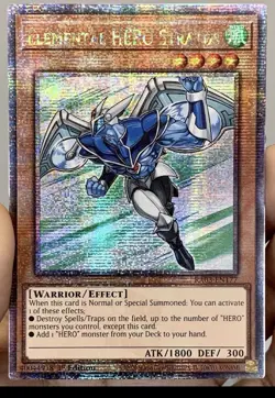 Yugioh Elemental HERO Stratos RA03-EN177 Quarter Century Secret Rare 1st Ed NM - Image 1