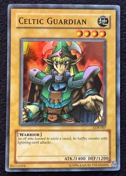 Yugioh Celtic Guardian LOB-007 Super Rare Halo 2002 NM/Mint! - Image 1