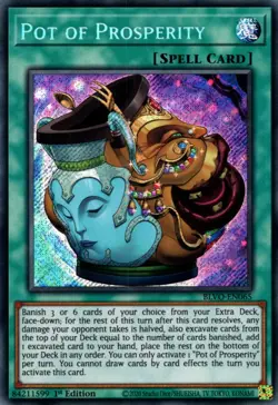 Yugioh! LP Pot of Prosperity - BLVO-EN065 - Secret Rare - 1st Edition Lightly Pl - Image 1