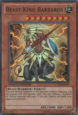 Yugioh! LP Beast King Barbaros - CT08-EN005 - Super Rare - Limited Edition Light - Image 1