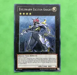 Yu-Gi-Oh! Evilswarm Exciton Knight LVAL-EN056 Secret Rare Unlimited Nr Mint - Image 1