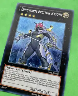 Yu-Gi-Oh! Evilswarm Exciton Knight LVAL-EN056 Secret Rare Unlimited Nr Mint - Image 3