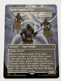 borderless BATTLE ANGEL'S OF TYR 370 Baldur's Gate Commander MTG Magic - Image 1