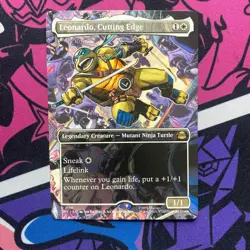 Leonardo, Cutting Edge (Borderless) 0211 TMNT Magic: The Gathering NM - Image 1