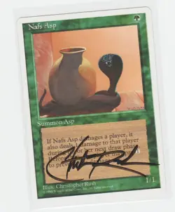 Magic the Gathering ~ MTG ~ 1x Nafs Asp ~ 4th Ed ~ M/NM ~ Signed by Artist - Image 1