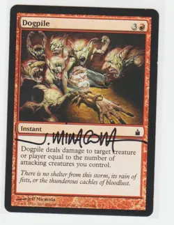 Magic the Gathering ~ Dogpile ~ LP ~ Ravnica ~ Signed by Artist #1 - Image 1