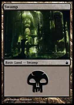 1x Swamp (295) - Foil MTG - Ravnica: City of Guilds - Moderate Play - Image 1