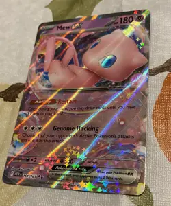 Pokemon Mew EX TCG Scarlet & Violet Holo Ultra Rare 151/165 +2 mystery stickers! - Image 1
