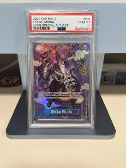 2024 ONE PIECE OP08 #004 TWO LEGENDS GECKO MORIA SP SPECIAL ALT ART PSA 10 - Image 1