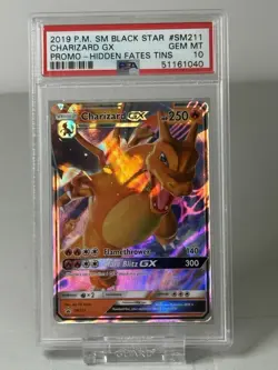 POKEMON 2019 SM Promo Hidden Fates Tins CHARIZARD GX SM211 PSA 10 Gem Mint RARE - Image 1
