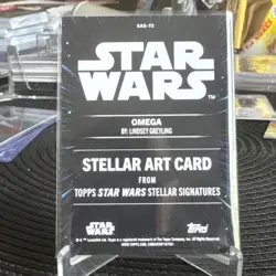 2025 Topps Star Wars Smugglers Outpost Stellar Art Omega Blue Ref /99 - Image 2