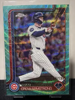 2025 Topps Chrome Update Series - Pete Crow-Armstrong #USC76 Aqua Refractor /199 - Image 1