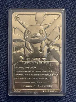 Pokemon Pikachu & Togepi 23k Gold Plated Card 1999 Nintendo - Image 3