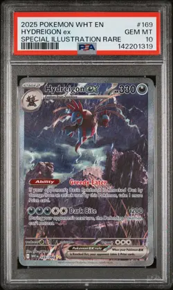 2025 POKEMON WHT EN-WHITE FLARE SPECIAL ILLUSTRATION RARE HYDREIGON EX PSA 10 - Image 1